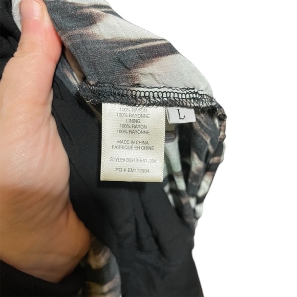 Bella Dahl Elegant Black and White Maxi Women's Dress Abstract Tie Dyes - Picture 5 of 12